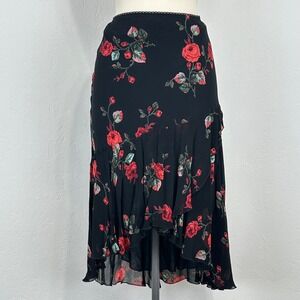 Vintage Y2K Whimsigoth Grunge Fairy Maxi Skirt Sz Petite Small Romantic Floral